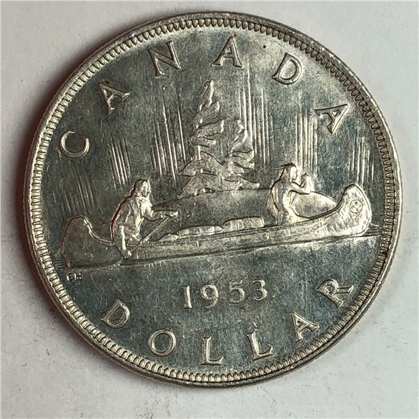 1953 Queen Elizabeth II Canadian Silver Dollar NSS