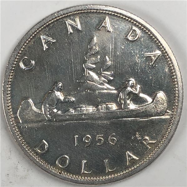 1956 Queen Elizabeth II Canadian Silver Dollar