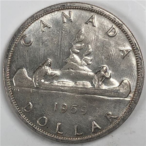 1959 Queen Elizabeth II Canadian Silver Dollar