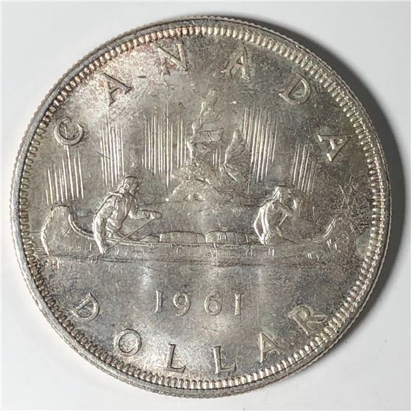 1961 Queen Elizabeth II Canadian Silver Dollar