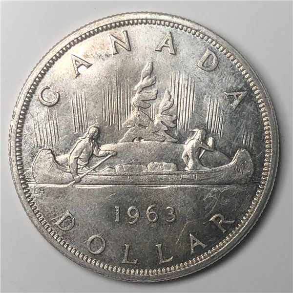 1963 Queen Elizabeth II Canadian Silver Dollar