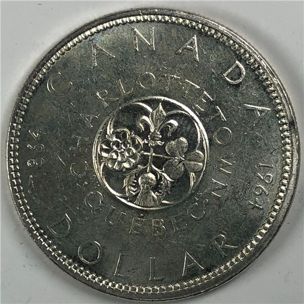 1964 Queen Elizabeth II Canadian Silver Dollar UNC