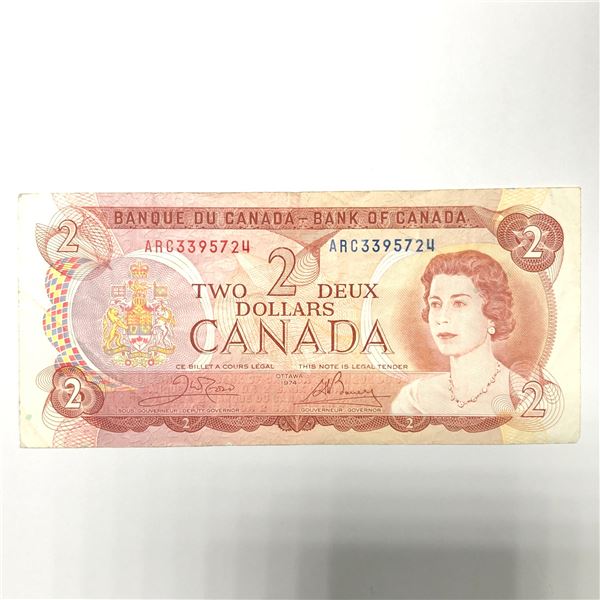 1-1974 2 Dollar Bill