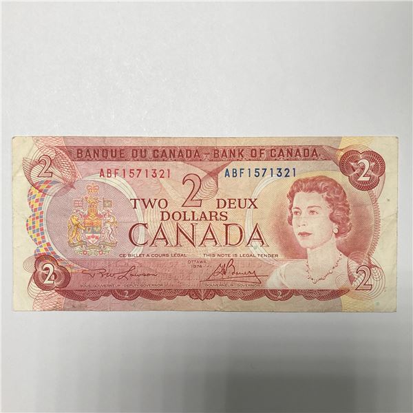 1-1974 2 Dollar Bill