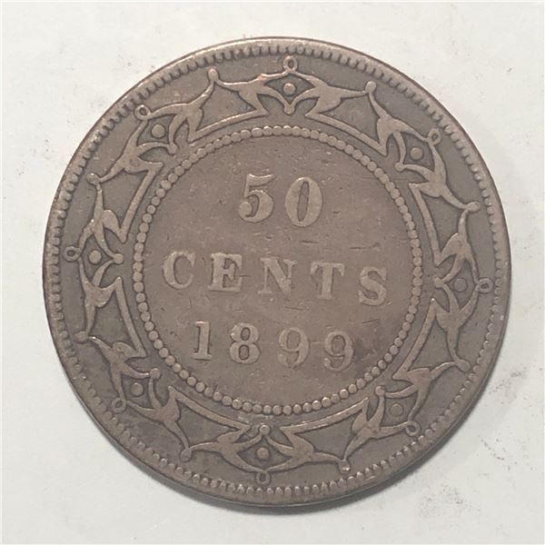 Newfoundland .50 cents 1899 Wide 9's
