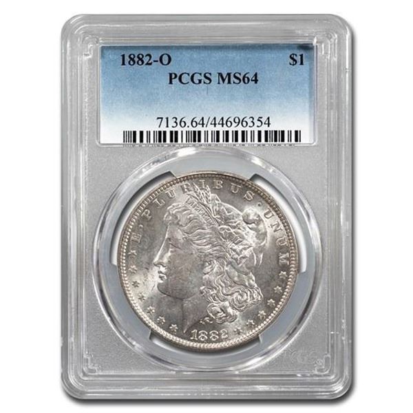 1882-O Morgan Silver Dollar - PCGS MS 64 - Gold Shield