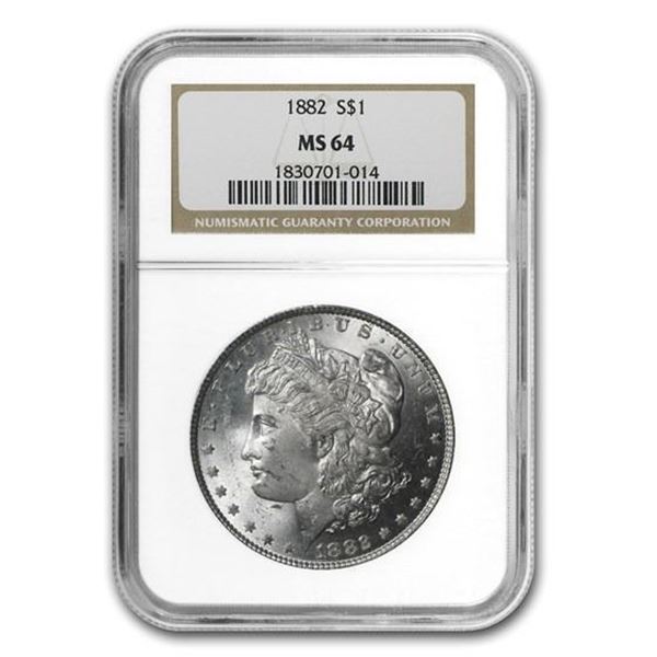1882 Morgan Silver Dollar MS-64 NGC High Grade