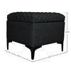 Image 2 : Charcoal Grey Reece Storage Ottoman, Continental Collection - Dimensions: 19.7 x 19.7 x 18.9. Retail