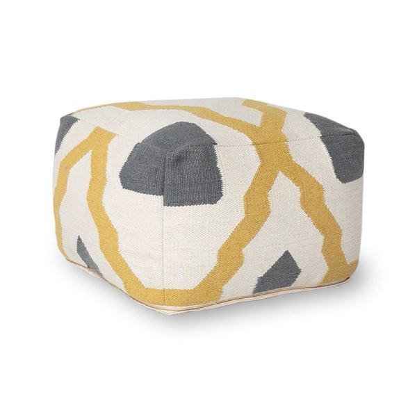 Barcelona Pouf - Mustard Multi Bar-006