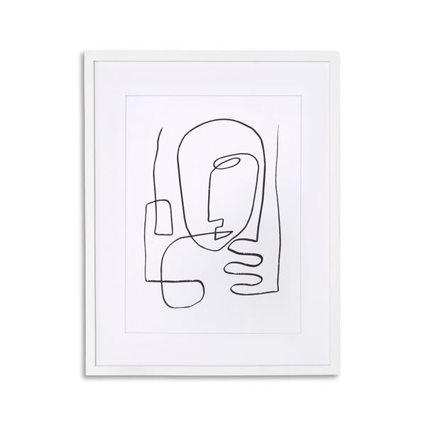 Group of 5 Homme Wall Decor - White Frame