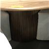 Image 2 : Scan Design Walnut Table w/4 White Dining Chairs  (Approx. 55 DIA 29 H)
