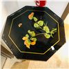 Image 2 : Asian Style Glass Top End Table (Approx 10 DIA x 30 H)