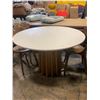 Image 2 : Round Cream Table (Approx. 47.5 DIA 30 H - Chairs Not Included )