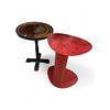Image 1 : Set of Two End Tables Including Red End Table & Decor Style End Table