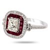 Image 2 : 1.02 ctw VS2 CLARITY Diamond and 1.08 ctw Ruby 14K White Gold Ring (1.24 ctw Dia
