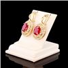 Image 2 : 14.32 ctw Ruby and 2.62 ctw Diamond 14K Yellow Gold Earrings