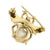 Image 4 : Estate 14K Gold Red Spinel & Baroque Pearl Detailed Fly Bee Insect Pin Brooch