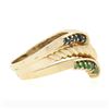Image 4 : (3) 14K Yellow Gold 0.42 ctw Ruby Emerald & Sapphire Stackable V Band Rings