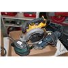 Image 1 : Two corderd power tools including Bosch oscillating saw, a palm sander plus a bettery operated DeWal