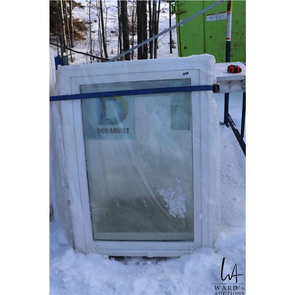 Durabuilt window, Glass dual pane solar block U one space argon, 26.65" x 38.4375"