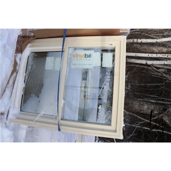 Vinylbilt window, Argon, glass in-clear, double glazed, flat glass stop, glass out-low E 180, 21 1/8