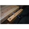Image 2 : Wooden workstation with wood vise, selection of metal and wooden stops on wheels.