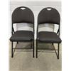 Image 1 : 2 Upholstered Folding Chairs With Metal Frame