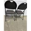 Image 4 : 2 Upholstered Folding Chairs With Metal Frame