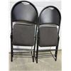 Image 5 : 2 Upholstered Folding Chairs With Metal Frame