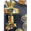 Image 2 : 4 Brass Coloured & Glass Lighting Fixtures
