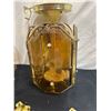 Image 5 : 4 Brass Coloured & Glass Lighting Fixtures