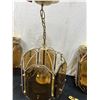 Image 7 : 4 Brass Coloured & Glass Lighting Fixtures
