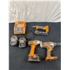 Image 1 : Ridgid Battery & Pneumatic Operated Tools, 3 Batteries & Charger