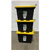 Image 1 : 3 Greenmade 27 Gallon Storage Totes With Lids