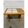Image 1 : Wooden Side Table With Partially Tiled Top