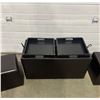 Image 2 : Multi Use Storage Bench with 2 Nesting Stools
