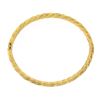 Image 5 : 14K Yellow Gold 6.5" 5.6mm Dual Finish Twisted Hinged Open Stack Bangle Bracelet