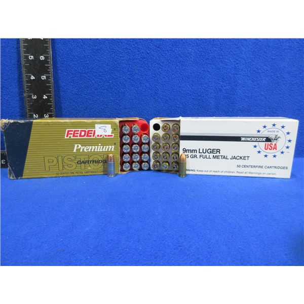 9MM Luger Federal and Winchester Cartridges
