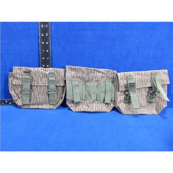 3 East German 3 Pocket Grenade Pouches