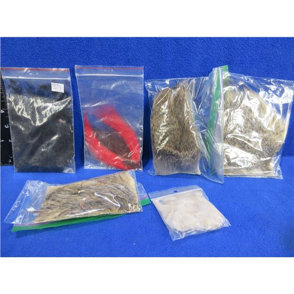6 Bags of Assorted Feathers/Fur for Fly Tying