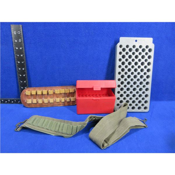 Ammo Belt, Cartridge Holder, MTM 50 and a Reloading Tray