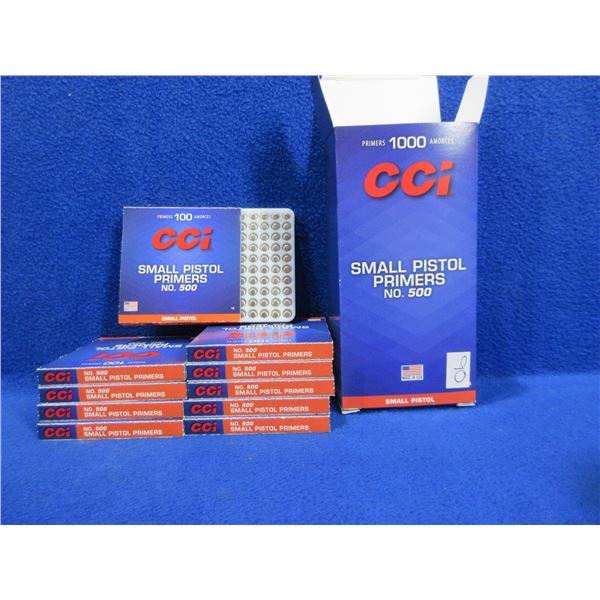 CCI No. 500 Small Pistol Primers - Carton of 1000