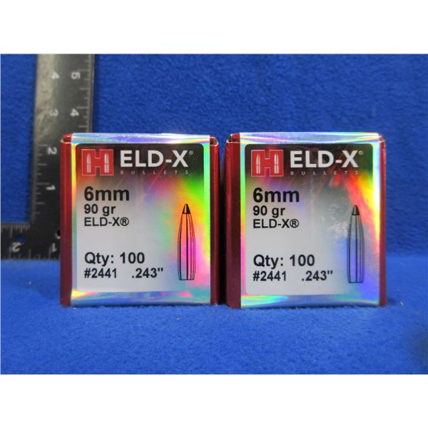 NEW - 6MM .243" 90gr ELD-X Hornady Bullets