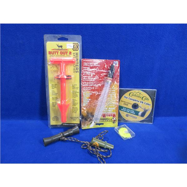Lot of Misc. - 4 Game Calls, Elk Call DVD and Butt Out 2