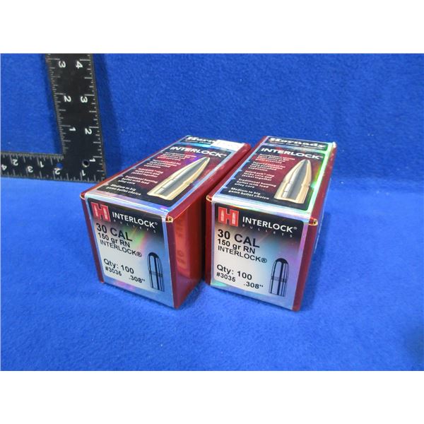 NEW - 30 Cal. .308" 150gr RN Interlock Hornady Bullets