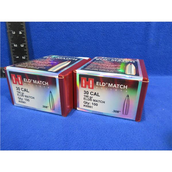 NEW - 30 Cal. .308" 195gr ELD Match Hornady Bullets