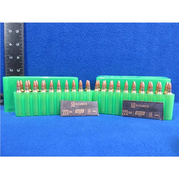 223 Rem. 50gr JHP Federal Cartridges - 2 MTM Cases of 20