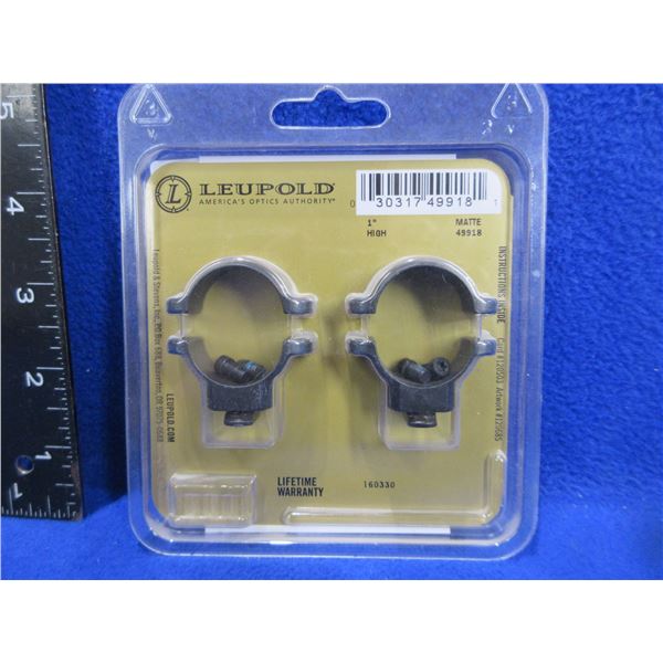 NEW - Leupold 1" High Matte Dual Dovetail Rings # 49918