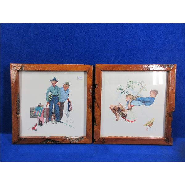 2 Framed Pictures - Norman Rockwell - Handcrafted Frames