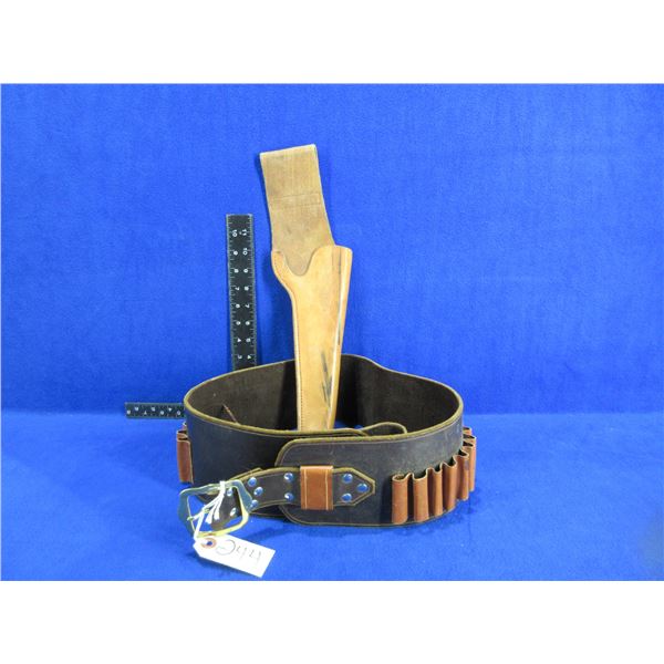 Leather Ammo Belt and Leather Holster (Right Hand)